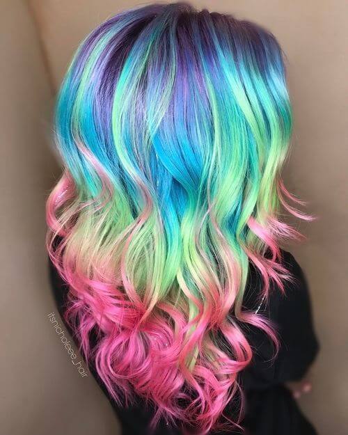 28 Colorful Rainbow Hair Ideas Trending in 2019!