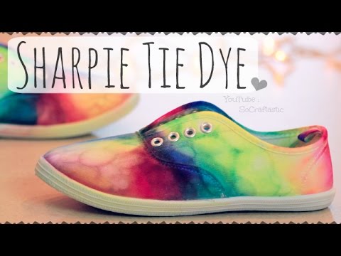 DIY SHARPIE TIE DYE SHOES - Rainbow Sneakers - How To | SoCraftastic