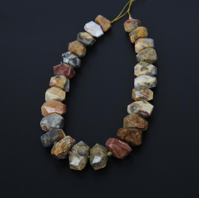 Semiprecious Gems Crazy Lace Stones Slab Necklace Supplies strand