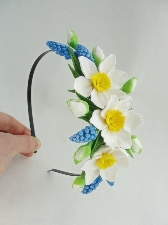 Daffodil Flower Crown Daffodil Spring Flower Accessories | Etsy