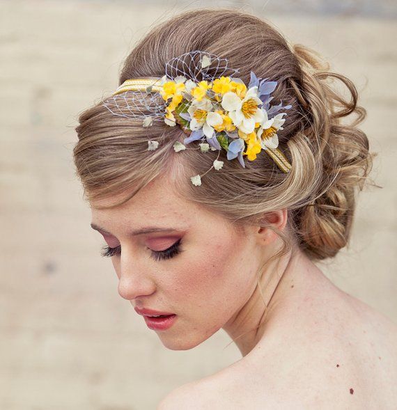 Spring flowers headband, headbands for women and weddings, wedding