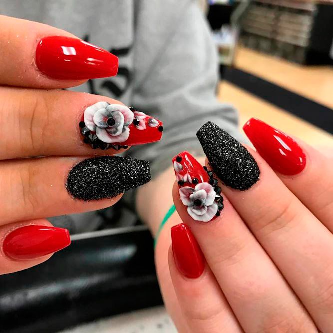 Red Acrylic Nails Designs: The Best Images, Creative Ideas