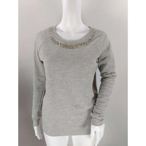 Cynthia Rowley Tops | Rhinestone Embellished Sweatshirt | Poshmark