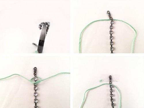 Romantic DIY Rhinestone Wrapped Charm Bracelet - Styleoholic