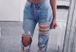 200+ Cute Ripped Jeans Outfits For Winter 2017 | Shorts in 2019