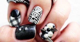 DIY Rock Maniac Nail Art In Black And White - Styleoholic