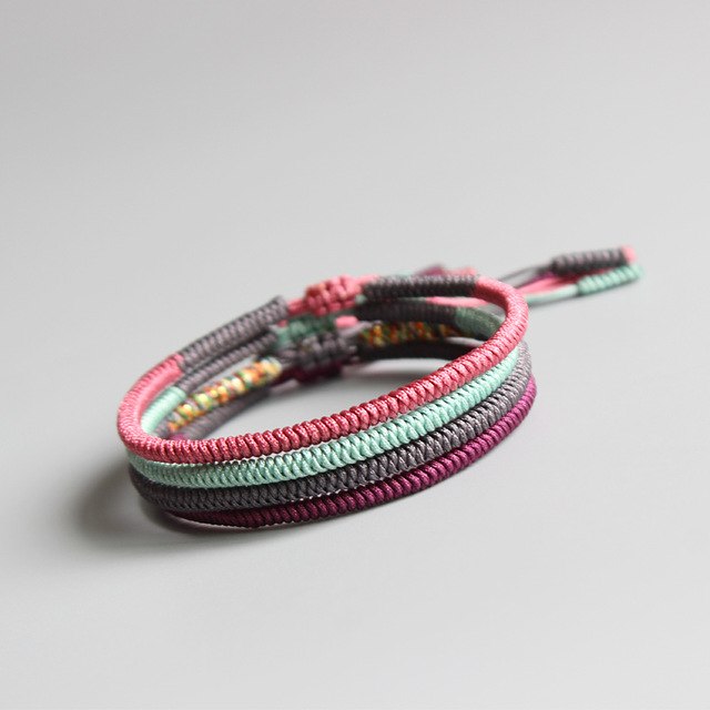 Eastisan Tibetan Buddhist Handmade Knots Lucky Rope Bracelets For