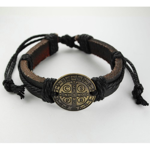 Leather St. Benedict Rope Bracelet | The Catholic Company