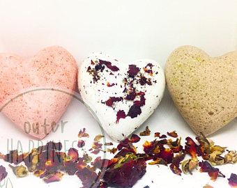 Rose Petal Heart Bath Bomb Valentine's Day | Etsy