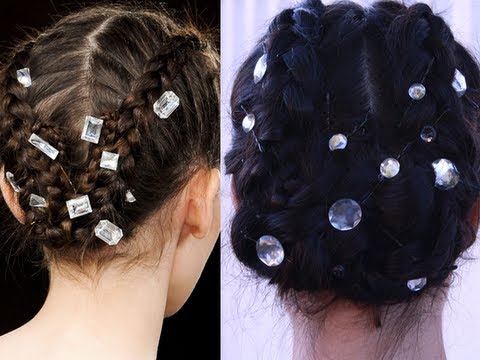 Bejeweled French Braids DIY & Hair Tutorial - Runway Inspired - YouTube