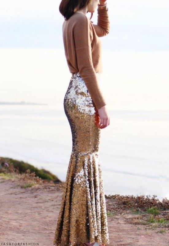Picture Of best ways to rock sequin maxi skirt this holiday season 19