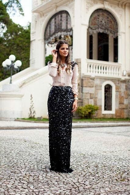 Sequin Maxi Skirt for Holiday
