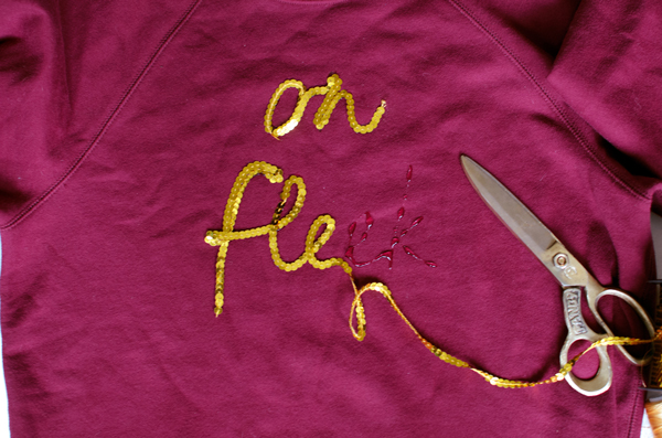 On Fleek Gold Sequin Sweatshirt DIY - A Side of Sweet