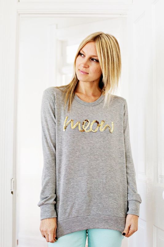 Picture Of glam and cool diy sequin phrase sweatshirt 2