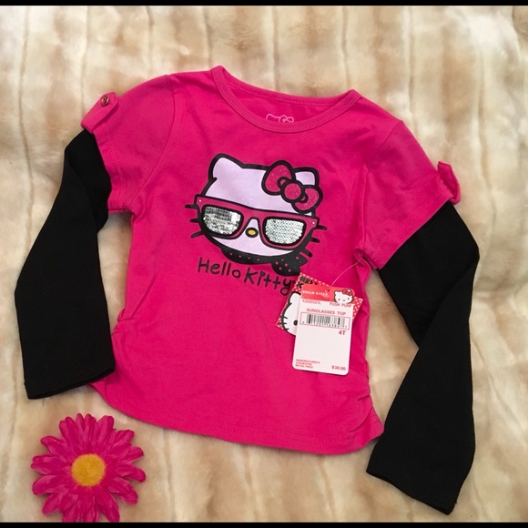 Hello Kitty Shirts & Tops | Nwt Sequin Sunglasses Top | Poshmark