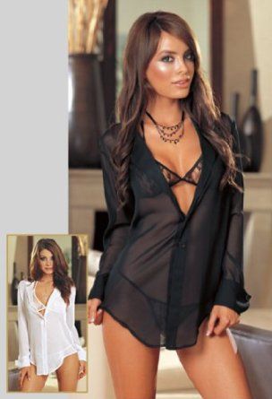 Dreamgirl Women's Sheer Shirt with Bra and Pant #4820 | For the Home