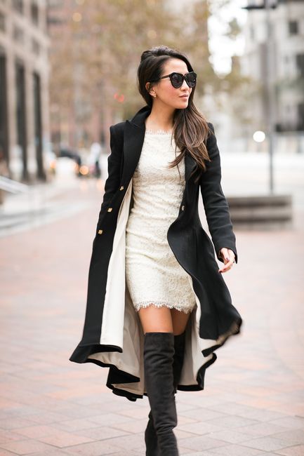 Picture Of stylish and sexy work looks with high boots 15