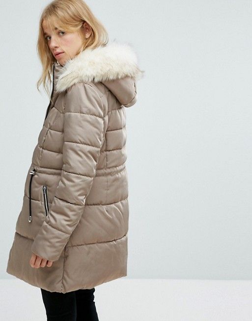New Look Stone Padded Quilted Short Coat | Fashion online, Stone and