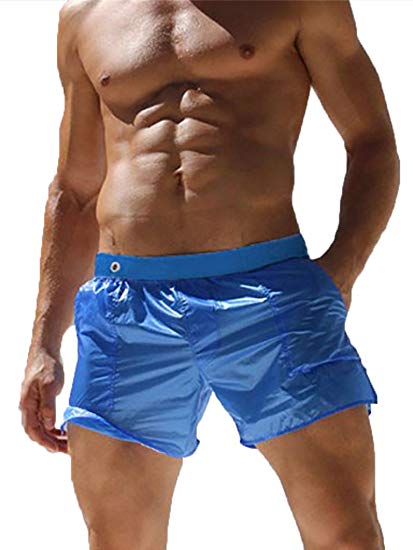 Ancmaple Men's Beach Shorts Quick Dry Swim Trunks Bathing Suit with