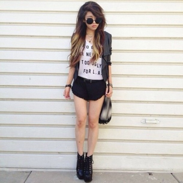 shorts, short, black, girl, girly, outfit, girly outfits tumblr