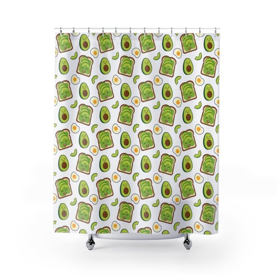 Avocado Shower Curtain Gift Idea / Fun Present Bathtub | Etsy