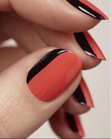 sideways french manicure | Hair & Beauty | Nails, Nail Art, Nail designs