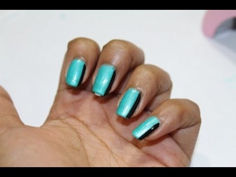 Gel Nails Tutorial (Sideways French Manicure) - YouTube