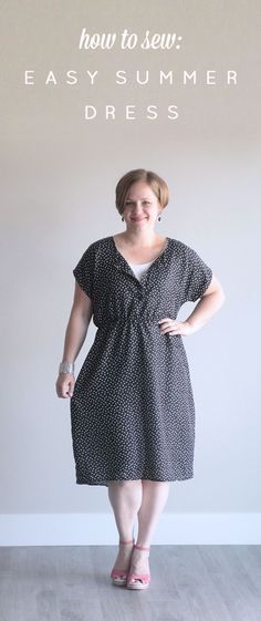 the easy tee dress in a woven {simple summer sew | Diy dress