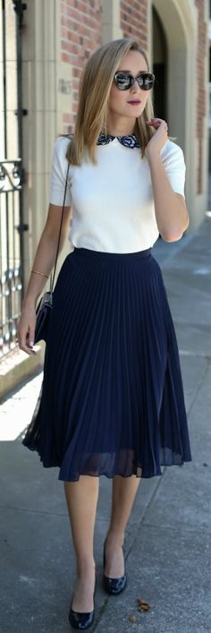 How to Wear Midi Skirts - 20 Hottest Summer /Fall Midi Skirt Outfit