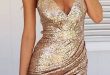 Rose Gold Sequin Cocktail Slip Dress did someone say new year's