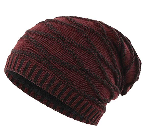 Connectyle Men's Thick Slouchy Cable Knit Beanie Hat Daily Long