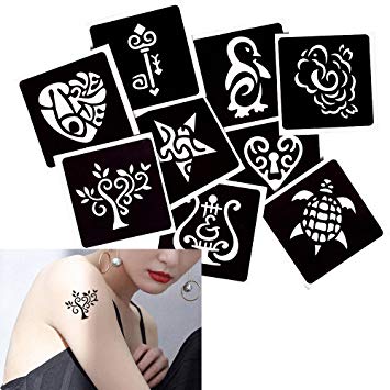 Amazon.com : 9 Sheets Life of Tree Heart Pattern Small Henna Tattoo