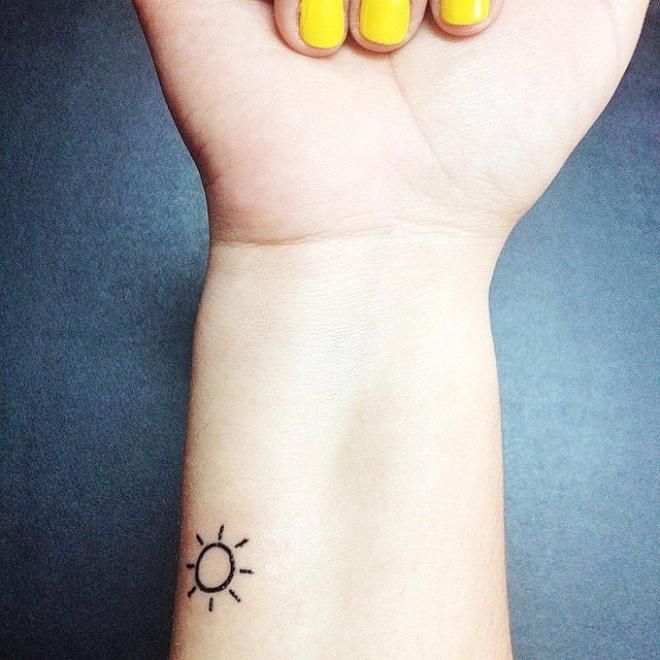 Small Sun Tattoo Ideas For Ladies