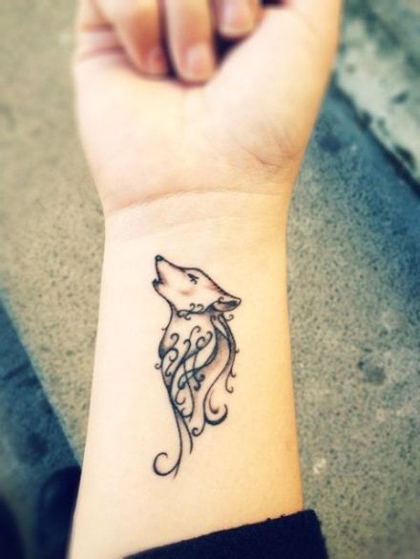 Nice Wolf Small Wrist Tattoo For Girl - Golfian.com