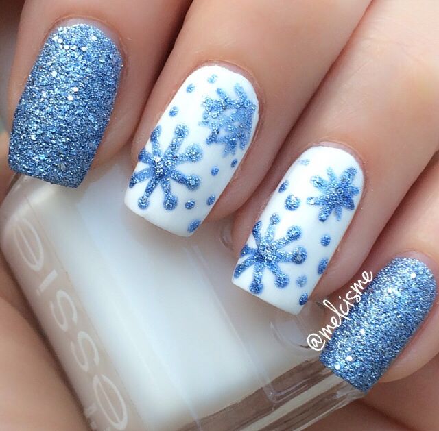 33 Beautiful Snowflake Nail Art Designs | Nails and Makeup