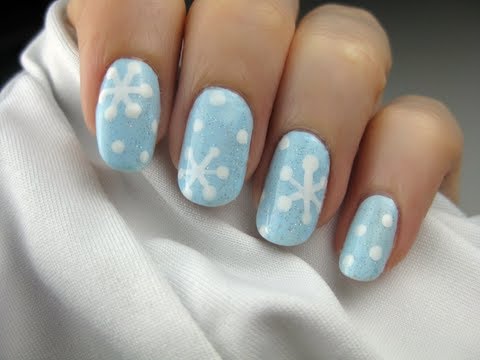 Easy Snowflake Nail Art - YouTube