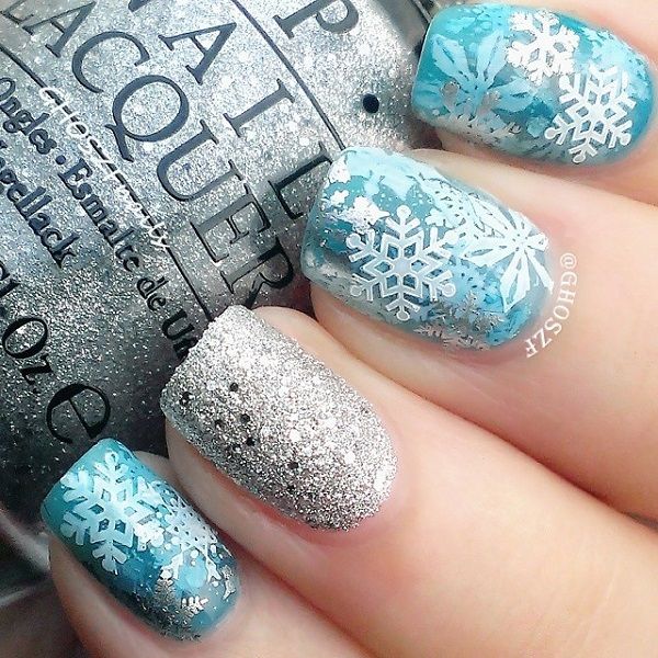35 Snowflake Nail Art Ideas | Nail Designs | Nail arts, Christmas