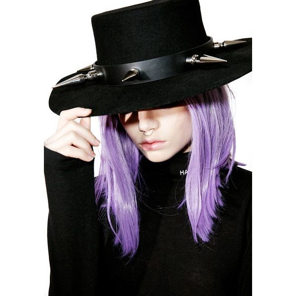 Club Exx Ripper Spiked Hat Band ($40) ❤ liked on Polyvore featuring