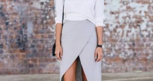Easy And Stylish DIY Split Wrap Skirt - Styleoholic