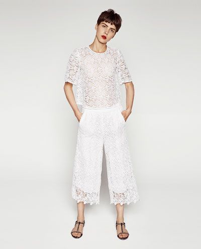 Image 1 of LACE CULOTTES from Zara | Chic and Effortless | Lace