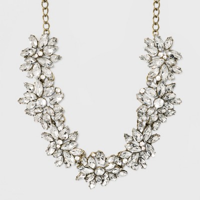 SUGARFIX By BaubleBar Opulent Crystal Statement Necklace - Clear
