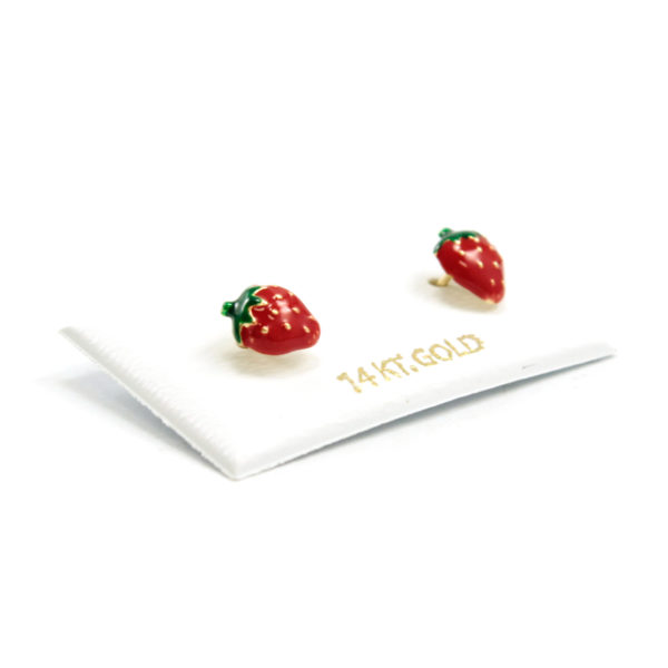 Strawberry Earrings, Crafted in 14k Gold