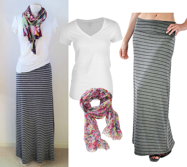 Get The Look: Simple and Chic Way to wear Striped Maxi Skirt