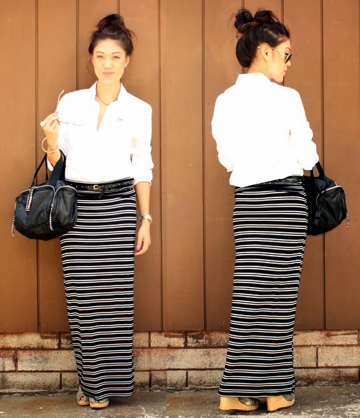 oomph.: style me. striped maxi skirt.