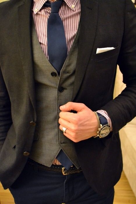 Elegant Striped Men Outfits For Work. | Glamorous Men Style Fashion