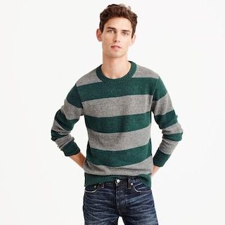 J.Crew Cotton-wool crewneck sweater in stripe | Mens Fashion | Mens
