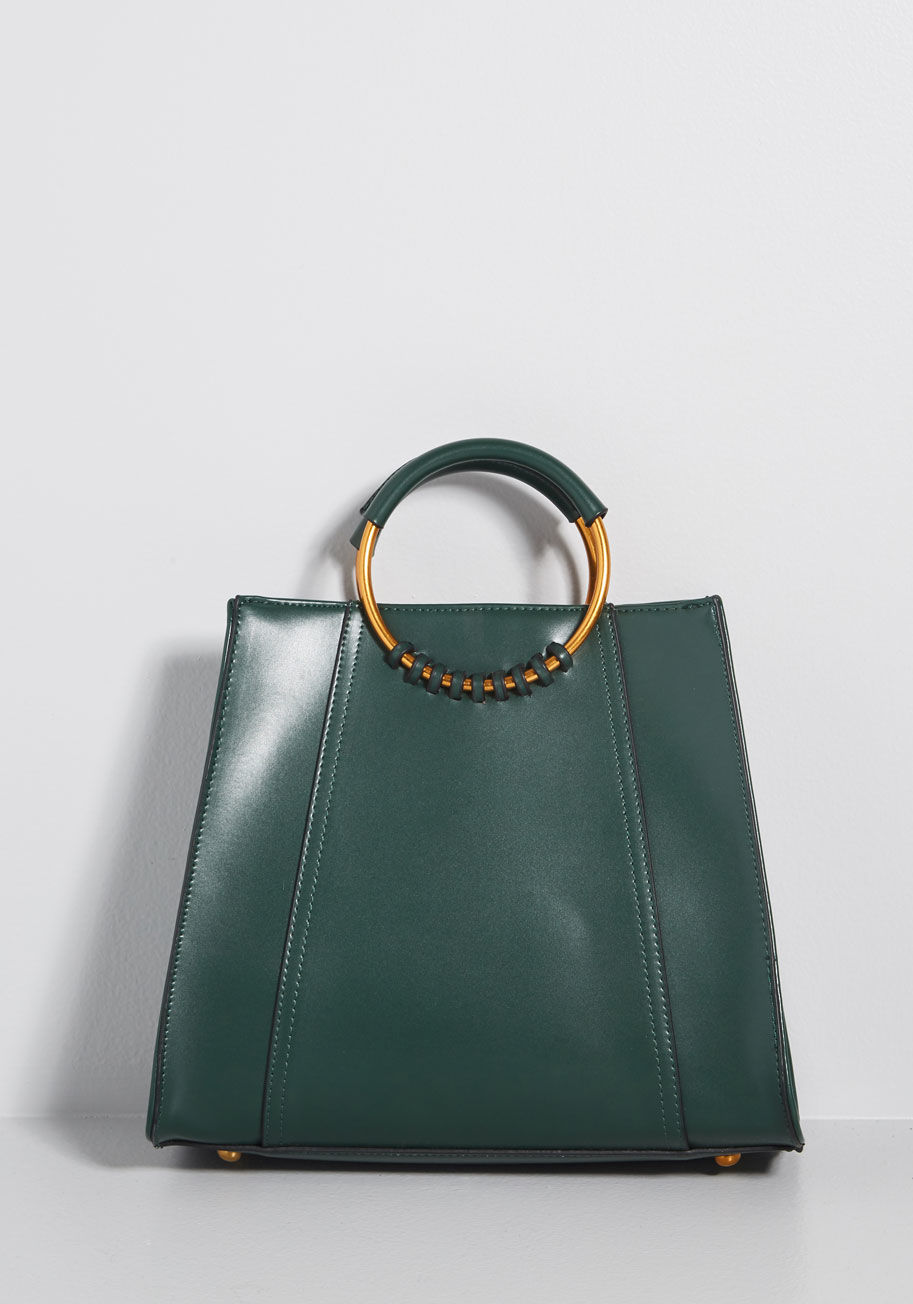 Structured and Chic Bag Emerald | ModCloth