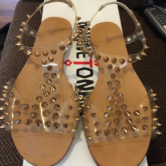 Forever 21 Shoes | Clear Studded Sandals | Poshmark