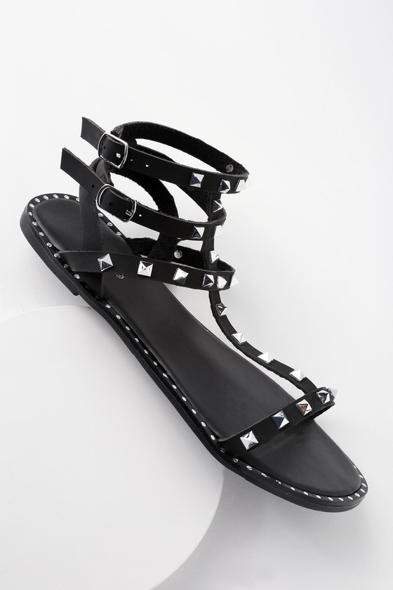 Cool Black Sandals - Studded Sandals - Gladiator Sandals
