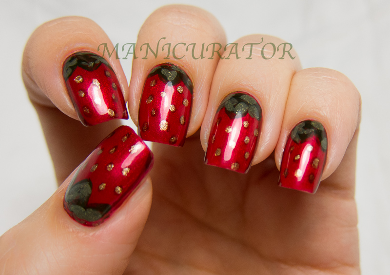 manicurator: Strawberry nail art with Zoya - Lazy Days of Summer